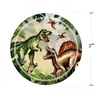 Atmosfera de Aniversário Temática Dinossauro Jurássico Transfronteiriça Suprimentos para Festa de Aniversário Prato de Papel Copo de Papel Conjunto de Louça Descartável
