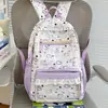 Mochila con Estampado Completo de Gato de Dibujos Animados Linda Serie Sal Marina para Estudiantes de Primaria, Mochila de Viaje Versátil y a la Moda para Niñas