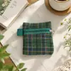 Porta-moedas de Lã Xadrez Grande Capacidade Acessórios para Joias Bolsa de Armazenamento à Prova de Poeira Mini Bolsa de Lona Portátil de Mão