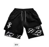 Deseo Transfronterizo Aliexpress Más Vendido Impresión Digital 3D Personalizada Pantalones Deportivos de Fitness de Doble Capa para Adultos Pantalones Cortos Casuales