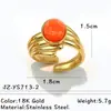 Anillo Yusen de Acero Inoxidable con Piedra Natural Europea y Americana Joyería de Mano para Mujer Nicho Lujo Accesible Anillo de Acero de Titanio que No se Desvanece Joyería Transfronteriza