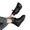 Botas retro de otoño e invierno para comercio exterior transfronterizo, botas de felpa y algodón engrosado para mujer, suela suave y superficie suave, botines casuales para mujer con cremallera lateral