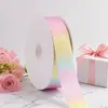 Fita de Poliéster Colorida Arco-Íris Pronta, Fita de Poliéster Degradê, Embalagem de Caixa de Presente para Bolo de Confeitaria, Fita para Buquê de Flores