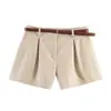 Comercio Exterior 2026 Primavera Nuevo Estilo Europeo y Americano Moda Femenina Casual Sueltos de Cintura Alta con Cinturón 4387472