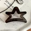 Presilha de Cabelo Estrela de Cinco Pontas Preta Doce Estilo Francês para Meninas, Acessório de Cabelo Presilha Tubarão para Coque na Parte de Trás da Cabeça 2025