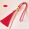 Bolsa Colgante Redonda Pequeña Tejida a Mano con Cuerda, Borla y Correa de Muñeca, Accesorio para Bolso Hanfu Brocado Song, Venta al por Mayor en Stock