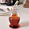 Olla de Aceite de Doble Propósito Corcho Vidrio Transparente Olla de Aceite Sellada Hogar Creativo Cocina Botella de Salsa de Soja Botella de Vinagre Botella de Condimento