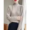 Otoño Invierno 2026 Nuevo Cuello Alto Ropa Interior Térmica Tejido Grueso Cálido Ropa Interior Suelta Color Sólido Suéter Mujer