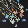 Cerámica Jingdezhen Galaxia de Noche Eterna Gradiente Mariposa Collar Trenzado Dulce Estilo Antiguo Diseño Lindo Cadena para Clavícula