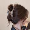 Clip de agarre con estampado de leopardo grande de alta calidad, estilo retro, sencillo, para el cabello, con forma de disco, popular en Internet, para la parte posterior de la cabeza, con volumen, clip de tiburón multitemperamento.