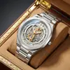 Kasrluo Nuevo Reloj de Cuarzo Luminoso para Hombre, Moda de Negocios, Mecánico de Imitación, Esqueleto, Resistente al Agua, Artículo de Venta Caliente Transfronteriza
