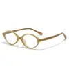 Armazón de Gafas Planas Estilo Retro Literario Tr90 para Hombres y Mujeres 87015 Armazón de Gafas Ovalado Pequeño Liso Anti-Luz Azul para Miopía