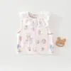 Ropa para Bebé Anyang Chaleco para Bebé Estilo Primavera y Otoño Cuello de Encaje Chaleco sin Mangas Estilo Mori para Niños Pequeños Cárdigan Chaleco de Algodón Puro