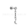 Pendientes de titanio F136 Jiangtai con rosca interna, colgante de luna y estrella plana, joyería para piercing con cuerpo de aleación de titanio G23