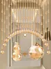 Cortina de Cuentas de Cristal Cortina Divisoria de Calabaza Cortina para Pasillo de Entrada de Sala de Estar Cortina de Baño Dormitorio Cortina de Puerta de Cristal Sin Taladrar