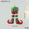 Adornos Colgantes de Plástico Rojo y Verde para Nuevo Producto Transfronterizo con Purpurina Decoraciones Navideñas de Dibujos Animados Estilo Ins Árbol de Navidad 3D Decoraciones para Ventana