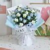 Pacote de material para buquê de tricô diy buquê de tricô acabado crochê feito à mão namorada tapete criativo floricultura