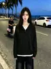 Camiseta de mujer con diseño de cuello falso de dos piezas a la moda, nuevo estilo de otoño, textura a rayas, top casual holgado de manga larga
