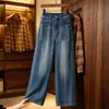 Jeans de mujer personalizados de diseño patchwork versátil en color azul Burdeos vintage, nueva colección otoño 2026