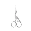 Tijeras de Acero Inoxidable Plateadas de Grulla Cabeza Redonda Tijeras para Pelo de Nariz Tijeras para Barba Tijeras para Pelo de Nariz Tijeras de Maquillaje Tijeras para Cejas Tijeras Pequeñas para Barba
