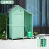 Gabinete de Almacenamiento para Exteriores, Gabinete de Limpieza de Madera Maciza, Gabinete de Herramientas, Cobertizo para Herramientas de Jardín a Prueba de Lluvia y Sol, Caja de Utilidad para Jardinería, Gabinete de Almacenamiento