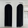Cortinas Negras de Doble Cara para Tienda de Ropa, Cortinas para Puerta de Probador, Protección de Privacidad, Cortinas de Partición Opacas, Rieles de Medida Personalizada