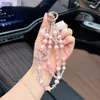 Cadena de Teléfono de Cristal con Lazo de Gatito Estilo Coreano Dibujo Animado Lindo para Chicas Llavero de Coche Colgante de Bolso Venta al por Mayor