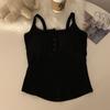 9674#2024 Outono Spice Girls usam colete camisola sem mangas com bojo confortável e linda blusa nas costas
