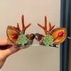 Acessórios de Cabelo de Natal Estilo Floresta Presépio Grampo de Cabelo Orelhas de Galho Fofas para Crianças Acessórios de Tiara Pequenos Grampos Acessórios de Cabelo