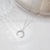 Collar directo de fábrica, colgante de acero de titanio con cuerno simple, joyería de media luna pulida de acero inoxidable europeo y americano, venta al por mayor