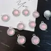Cristal de Diamante Imitación Ojo de Gato Colgante Redondo Colgante Gota de Agua Pulsera de Cuentas DIY Collar Pendientes Accesorios de Aleación