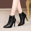 Comercio exterior talla grande Botas Martin nuevas Botas de moda europeas y americanas de tacón alto punta tacón fino botas cortas de mujer zapatos