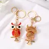 Pingente Chaveiro Coruja Estilo Coreano Chaveiro de Carro Strass Colorido Animal Cartoon Pingente de Bolsa Presente Pequeno Presente
