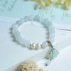 Pulsera de bambú de Jade Dorado Natural de Xinjiang Tian Shan Cui bingcui círculo único para hombres y mujeres bolsa de dinero paso a paso pulsera de jade