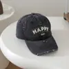 Gorra de Béisbol Rota para Bebé Coreana Verano Mezclilla Lavada Sombrero Infantil Exterior Moderno Protección Solar Gorra de Pico Venta al por Mayor
