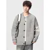 Suéter cárdigan de punto a rayas estilo coreano simple y relajado para otoño e invierno, holgado y casual, versátil y adecuado para parejas