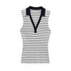 Comercio exterior al por mayor ropa de mujer primavera y verano 2025 Europa y Estados Unidos chaleco de solapa a rayas de colores camiseta chaqueta de mujer G826119
