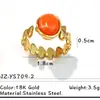Anillo Yusen de Acero Inoxidable con Piedra Natural Europea y Americana Joyería de Mano para Mujer Nicho Lujo Accesible Anillo de Acero de Titanio que No se Desvanece Joyería Transfronteriza