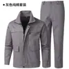 Conjunto de Ropa de Trabajo para Hombre de Primavera y Otoño, Ropa de Trabajo de Fábrica, Soldadura en Obra, Anti-quemaduras, Resistente a la Suciedad, Reparación de Automóviles, Ropa de Protección Laboral 100% Algodón, Exterior