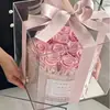 [En Stock] Nuevo Producto Cubo de Abrazo con Lazo Mediano Caja de Regalo con Flores Preservadas