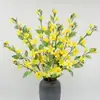 Flor de jazmín artificial de 2 ramas, flor falsa de un solo tallo para decoración de ventanas, flor de seda para arreglos de pasillo de bodas, flor decorativa para el hogar en la sala de estar