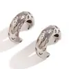 Moda Europea y Americana Pendientes Exagerados Simples Versátiles de Personalidad Acero Inoxidable Color Hueco Calado Luz de Lujo Pendientes de Gama Alta para Mujeres