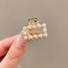 Presilha de Cabelo Pequena Exquisita com Pérolas e Strass, com Toque de Luxo, Presilha de Cabelo de Princesa, Presilha Compacta para a Parte de Trás da Cabeça, Presilha para Franja, Acessório de Cabelo