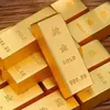 Barras de Oro Macizo Chapadas en Oro, Ladrillos de Oro de Imitación, Rellenos para Cuencos del Tesoro, Decoraciones para Tiendas y Salas de Estar, Regalos de Inauguración, Adornos Feng Shui