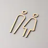 Letrero acrílico para puerta de baño de hombres y mujeres, placa de puerta personalizada para inodoro, letrero de baño, letrero, pegamento trasero