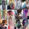Extensiones de Cabello de Colores para Mujer de Comercio Exterior en Stock, Pinzas de Pelo Trenzadas de una Sola Pieza, Extensiones de Cabello para Colgar en las Orejas, Pelucas al por Mayor