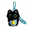 Brinquedo de Pelúcia de Gato Preto Fofo e Adorável Segurando um Peixinho, Chaveiro Criativo para Casais, Pingente de Mochila, Presente para Melhores Amigos