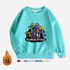 Moletom Jaqueta Infantil Estampado Amigos Arco-Íris Azul Outono Inverno Veludo Espessado Gola Redonda Manga Longa