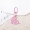 Pingente de chaveiro criativo em forma de coração com glitter colorido DIY Personalizado para mochila Acessório Decoração
