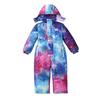 Nuevo mono estampado a prueba de viento, impermeable y cálido para niños y niñas de la CUHK, otoño e invierno 2024, traje de esquí grueso con capucha resistente al frío